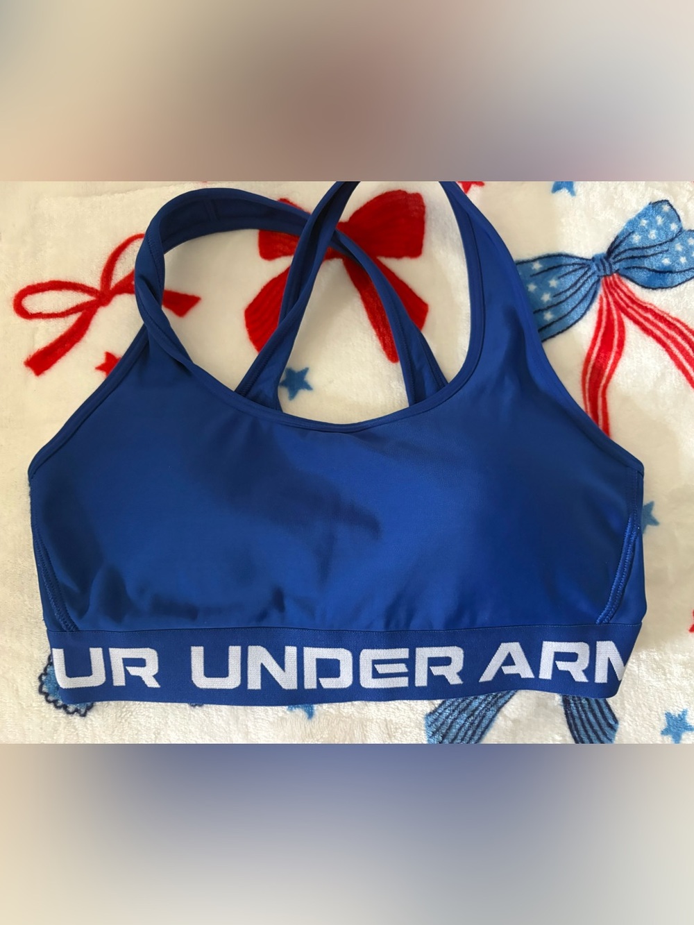 Under Armour Royal Blue Racerback Sports Bra with Branded Band